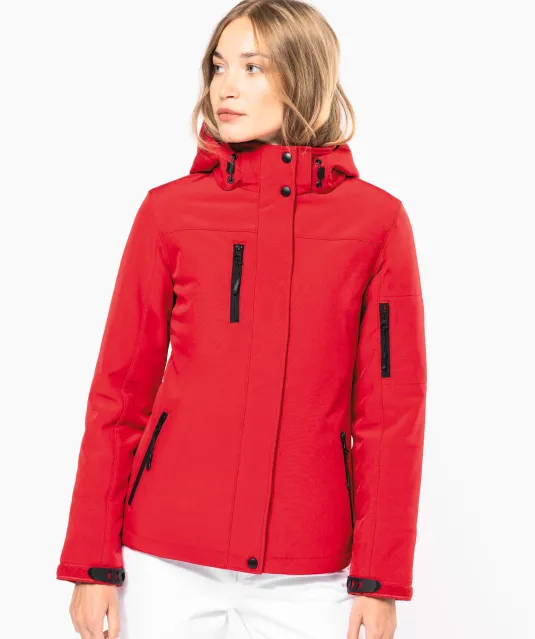 K651 - Gewatteerde softshell damesparka met capuchon Black