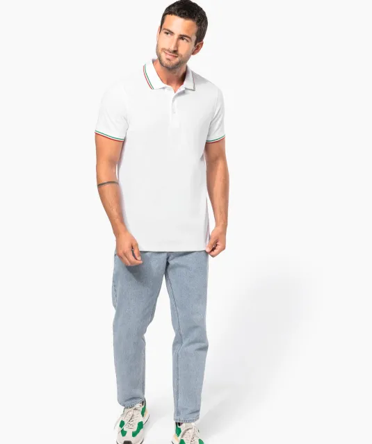 K250 - Polo korte mouwen Navy / Red / White