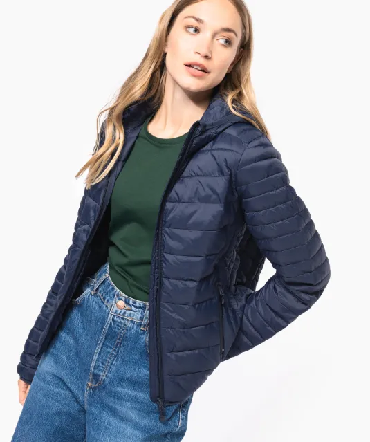 K6111 - Ladies' lightweight hooded padded jacket Black