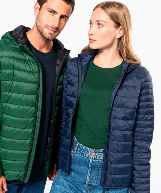 K6110 - Men's lightweight hooded padded jacket Black