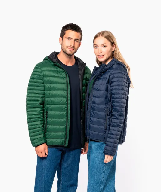 K6110 - Men's lightweight hooded padded jacket Black