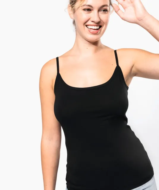 K397 - Damestop met schouderbandjes White