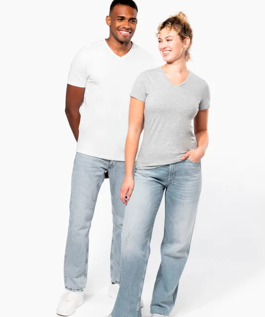 K3014 - T-shirt korte mouwen V-hals White