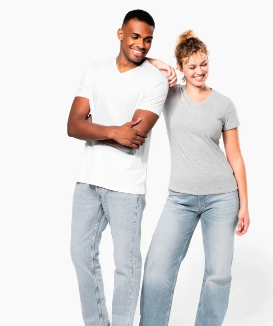 K3014 - T-shirt korte mouwen V-hals White