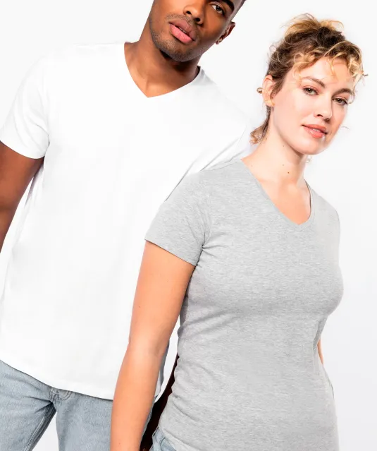 K3014 - T-shirt korte mouwen V-hals White
