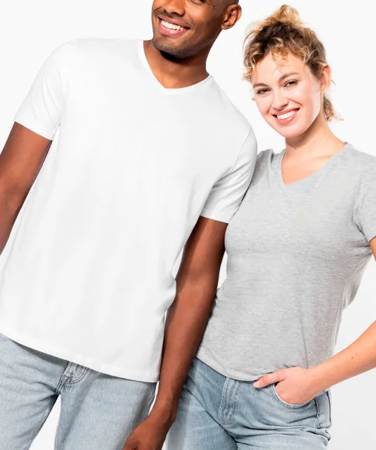 K3014 - T-shirt korte mouwen V-hals White