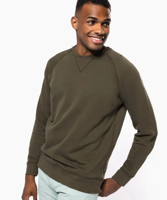 K480 - Herensweater BIO ronde hals raglanmouwen French Navy Heather