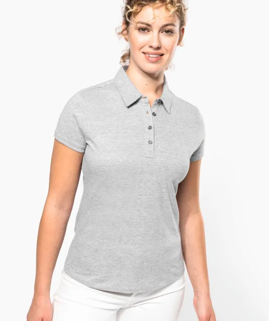K263 - Damespolo korte mouwen van jersey White
