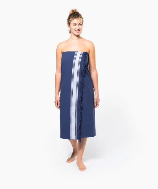 K128 - Fouta Handdoek Turquoise / White