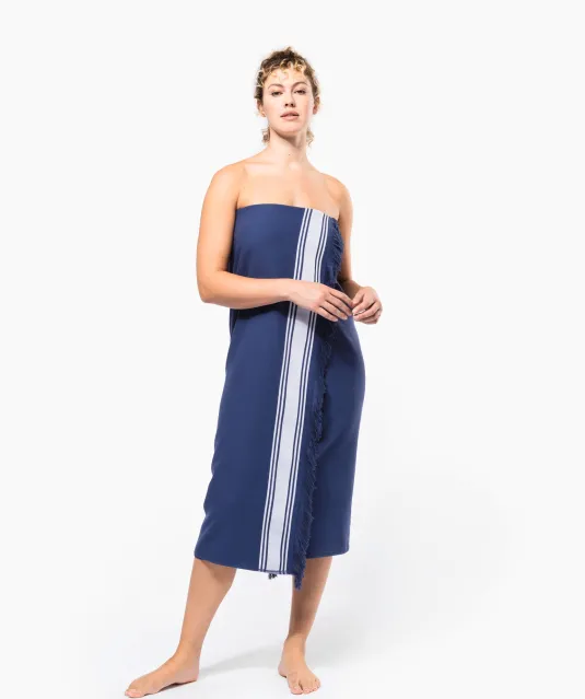 K128 - Fouta Handdoek Turquoise / White