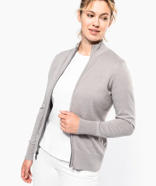 K962 - Dames cardigan met rits Black