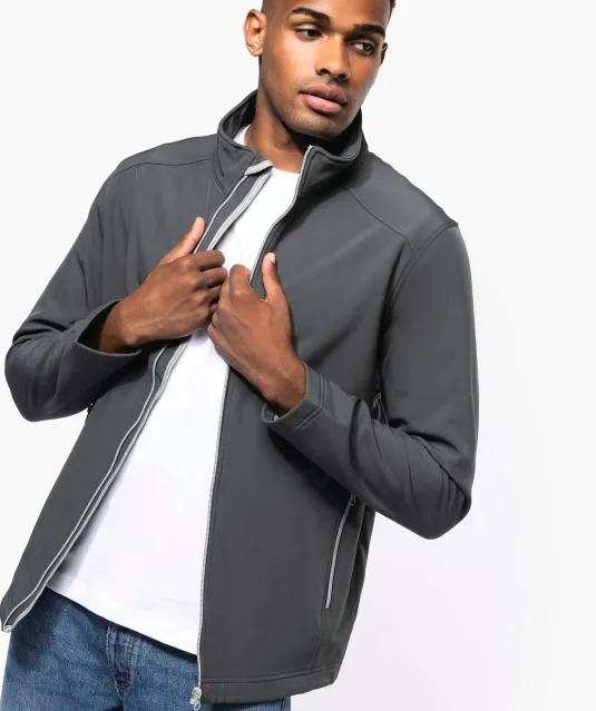 K424 - 2-laagse herensoftshelljas Black