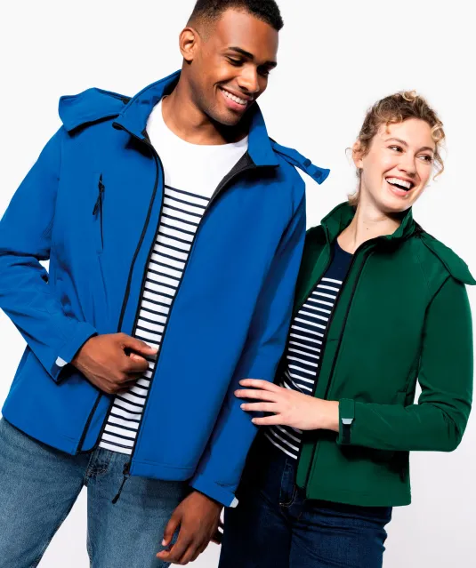 K413 - Heren softshell jas met afneembare capuchon Black