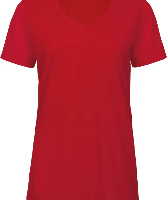 CGTW058 - TriBlend V-neck TEE / Woman Red