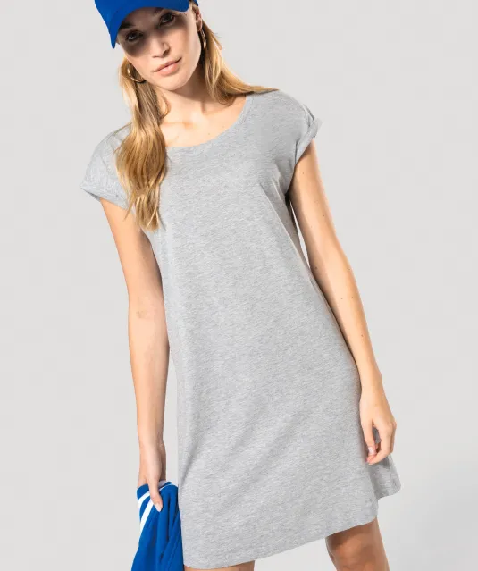 K388 - Lang dames-t-shirt Light grey heather