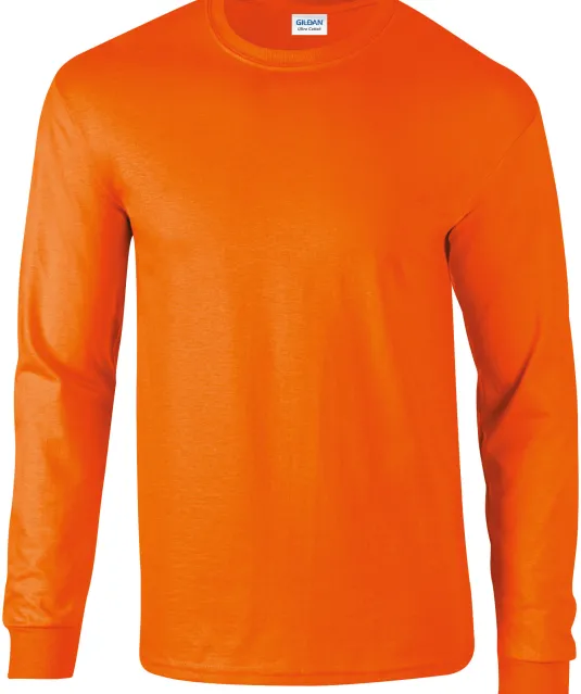 GI2400 - Ultra Cotton™ Classic Fit Adult T-Shirt met lange mouwen Safety Orange