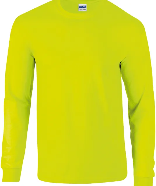 GI2400 - Ultra Cotton™ Classic Fit Adult T-Shirt met lange mouwen Safety Yellow