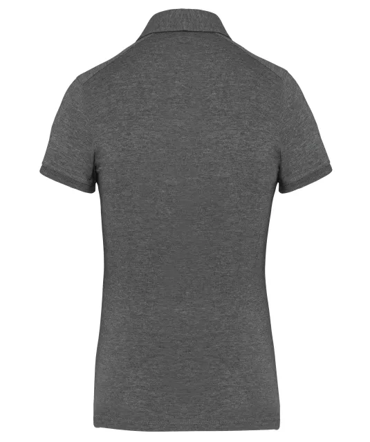K263 - Damespolo korte mouwen van jersey Grey Heather