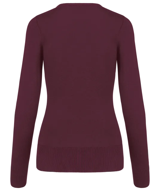 K966 - Dames pullover met v-hals Wine