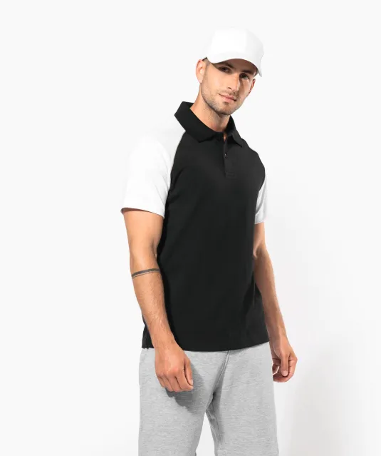 K226 - Polo baseball Black / White