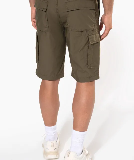K755 - Lichte herenbermuda met diverse zakken Beige