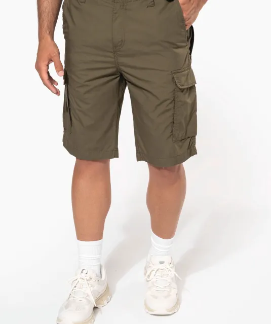 K755 - Lichte herenbermuda met diverse zakken Beige