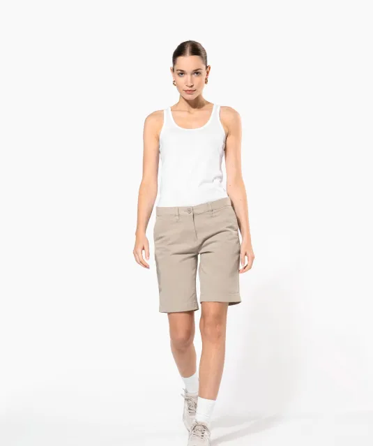 K751 - Dames chino bermudashorts Beige