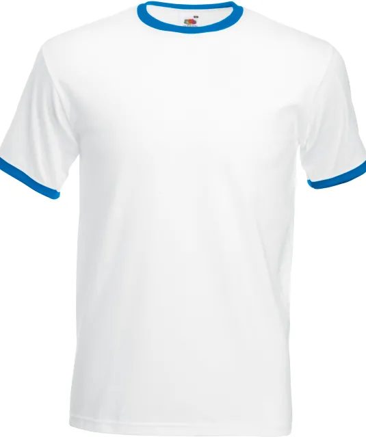 SC61168 - Valueweight Ringer T White / Royal Blue