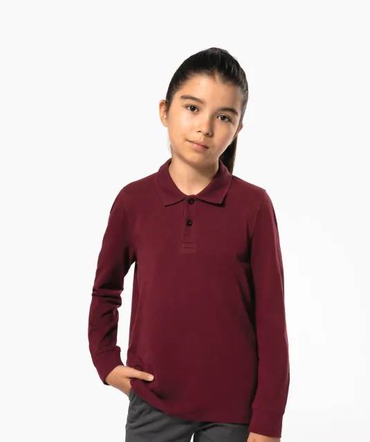 K269 - Kinderpolo lange mouwen Black