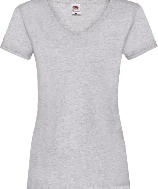 SC61398 - Lady-fit Valueweight V-neck T (61-398-0) Heather Grey