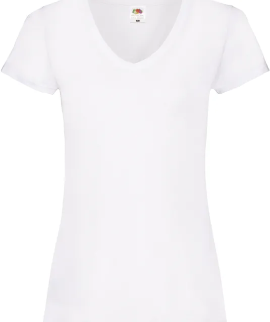 SC61398 - Lady-fit Valueweight V-neck T (61-398-0) White