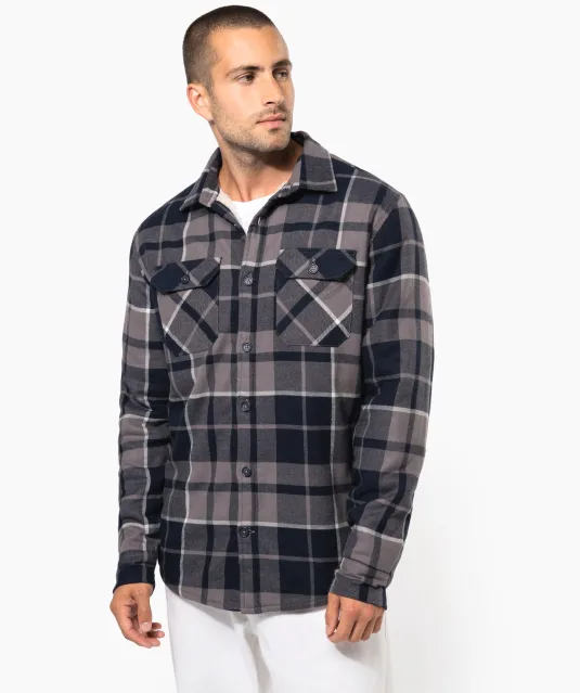 K579 - Geruit overshirt met sherpavoering Red / Navy checked