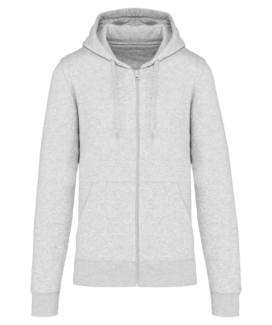 K4030 - Ecologische herensweater met capuchon en ritssluiting Ash Heather