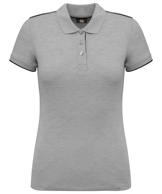 WK271 - Contrasterende damespolo Day To Day korte mouwen Oxford Grey / Black