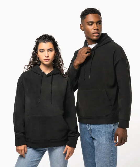 K949 - Oversized uniseks sweater met capuchon van gerecycled fleece Black