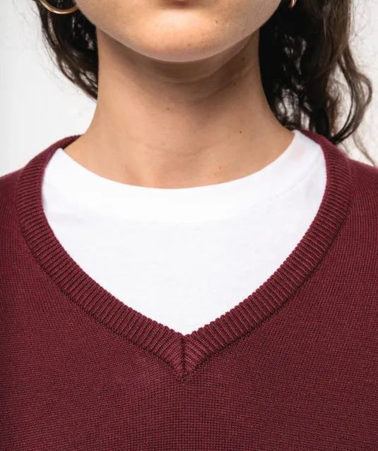 K966 - Dames pullover met v-hals Black