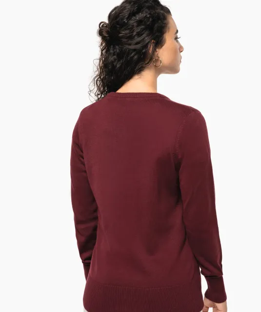 K966 - Dames pullover met v-hals Black