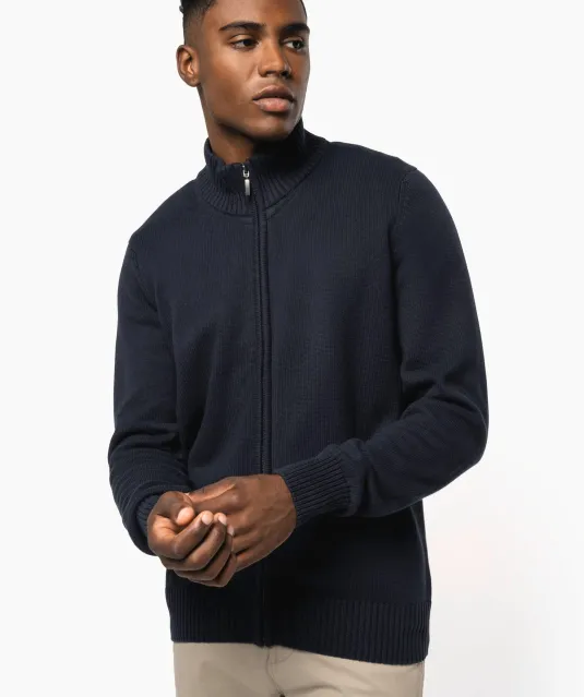 K971 - Heren cardigan met rits Black