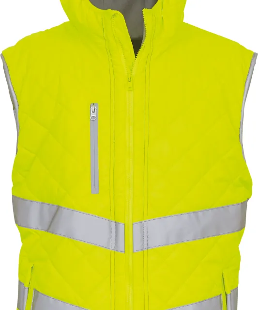 YHV007 - Kensington - Hi-Vis bodywarmer met capuchon Hi Vis Yellow