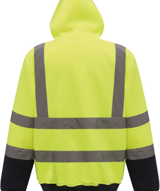 YHVK05 - Hi-Vis sweater met capuchon Hi Vis Yellow / Navy