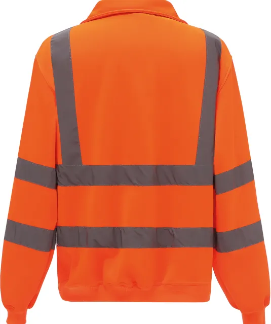 YHVK06 - Veiligheidsweater met 1/4 rits Hi Vis Orange