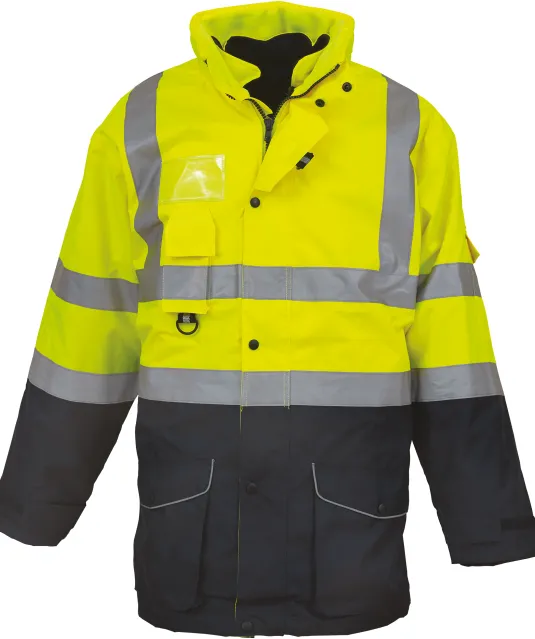 YHVP711 - Multifunctionele 7-in-1 veiligheidsparka Hi Vis Yellow / Navy
