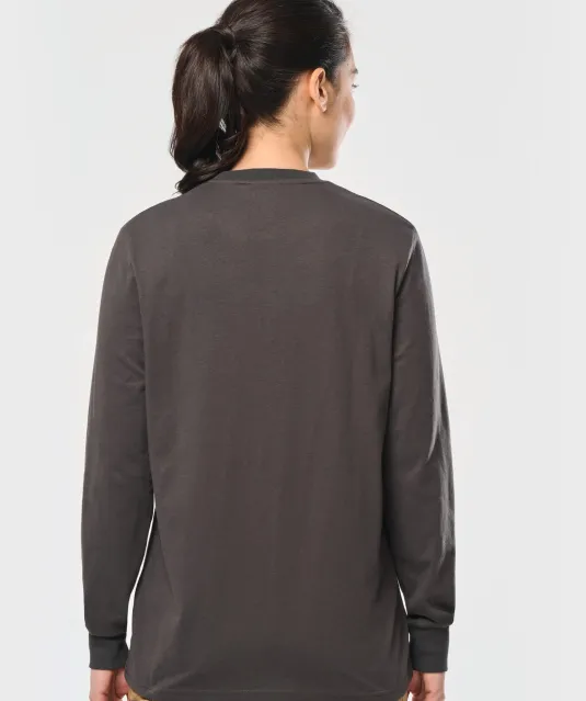 WK303 - Ecologisch uniseks T-shirt met lange mouwen White