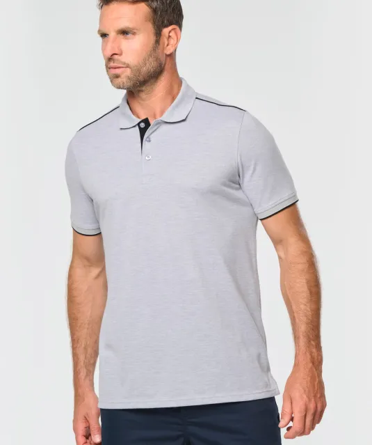 WK270 - Contrasterende polo Day To Day korte mouwen Black / Kelly Green