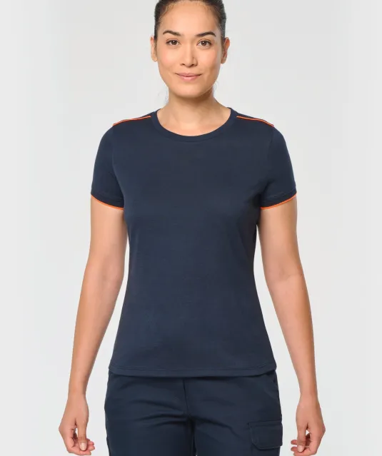 WK3021 - Dames-t-shirt Day To Day korte mouwen Black / Kelly Green