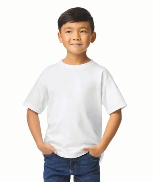 GI65000B - Kinder lightgewicht softstyle T-shirt White