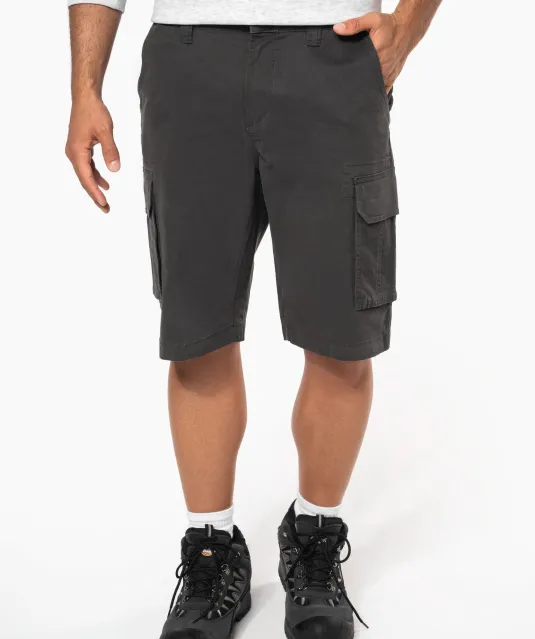 K754 - Herenbermuda met diverse zakken Camel