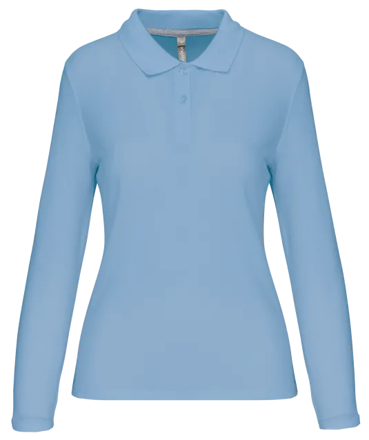 WK277 - Damespolo lange mouwen Sky Blue