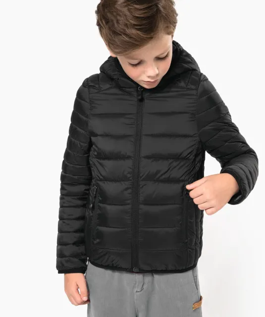 K6112 - Lichte kinderjas met capuchon Black
