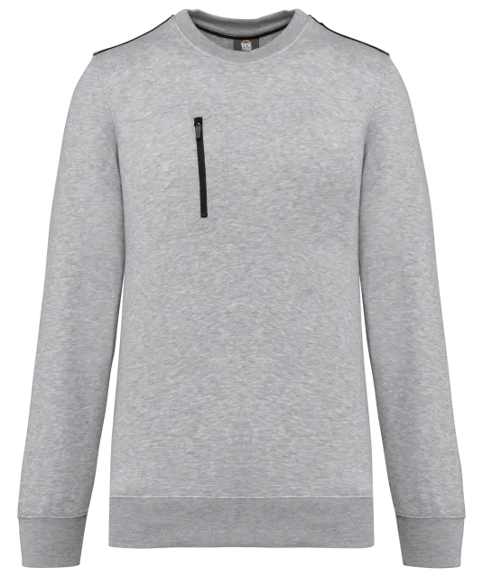 WK403 - Day To Day sweater zakje met contrasterende rits Oxford Grey / Black